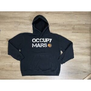 SpaceX Official Hoodie Occupy Mars Mens Size XL Black Hooded Sweatshirt Musk